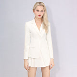 Women's Skirt & Blazer Suit Uniform Designs Formal Style Office Lady Bussiness Attire Suit Women's Lapel Suit Pleated Skirt