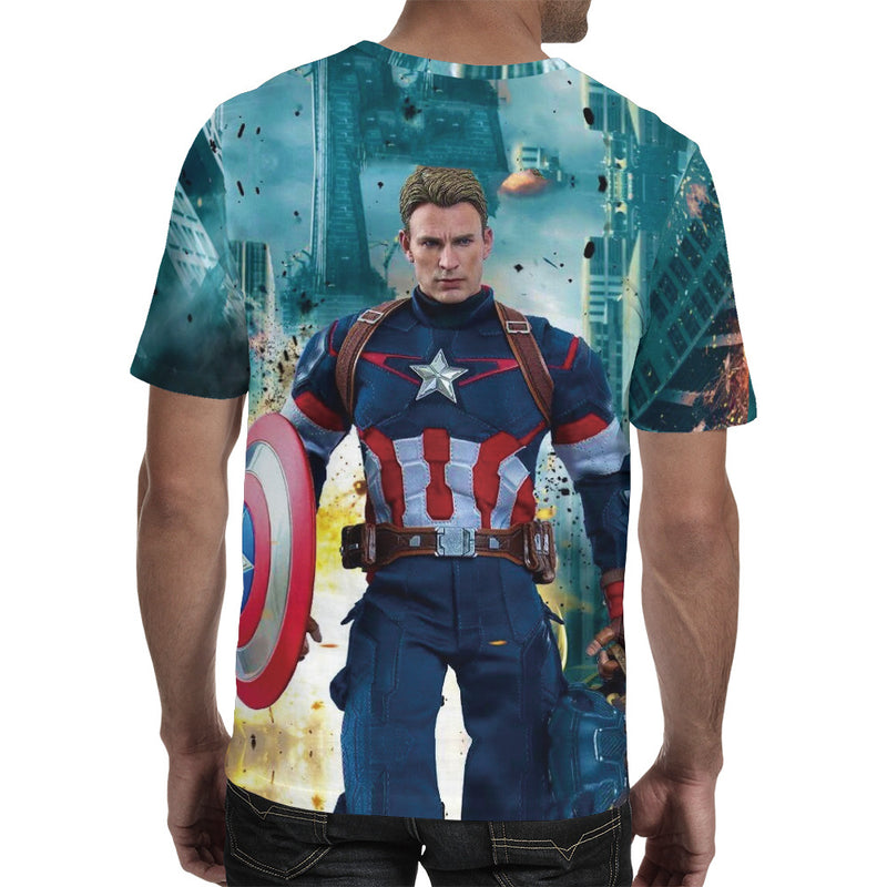 Captain America T Shirt 3D Digital Printed T-shirt Short Sleeve