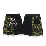 A Ape Print Shorts Cotton Looped Fabric Men's Youth Casual Shorts Cropped Pants