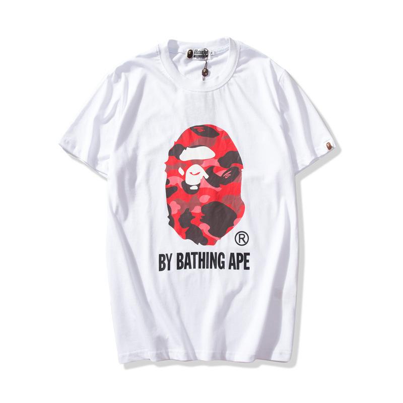 A Ape Print T Shirt Colorful Avatar Print Male and Female Couples Wear Youth Casual Top