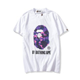 A Ape Print T Shirt Colorful Avatar Print Male and Female Couples Wear Youth Casual Top