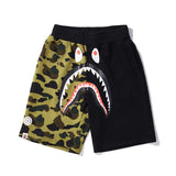 A Ape Print Shorts Purple Patchwork Blue Men and Women Summer Camouflage Shorts Fashion Brand Casual Shorts