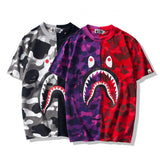 A Ape Print T Shirt Summer Camouflage Color Matching Short Sleeve T-shirt