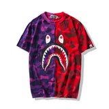 A Ape Print T Shirt Summer Camouflage Color Matching Short Sleeve T-shirt