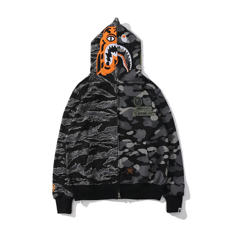 A Ape Print Hoodie Printed Sweater Fashion Zipper