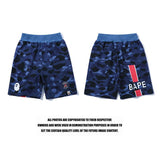 A Ape Print Shorts Cotton Large Size Loose Cropped Pants Camouflage Blue League Youth Fashion Shorts