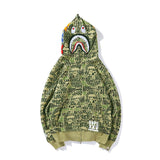 A Ape Print Hoodie Color Pink Blue Green Camouflage Printed Hoodie Coat