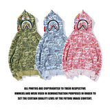 A Ape Print Hoodie Color Pink Blue Green Camouflage Printed Hoodie Coat