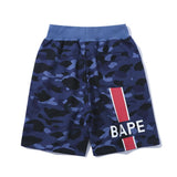 A Ape Print Shorts Cotton Large Size Loose Cropped Pants Camouflage Blue League Youth Fashion Shorts