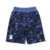 A Ape Print Shorts Cotton Large Size Loose Cropped Pants Camouflage Blue League Youth Fashion Shorts