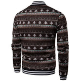 Men's Fall Winter Men Stand Collar Christmas Tree Pattern Knitwear Fashion Casual Cardigan Coat Men Cardigan Sweater