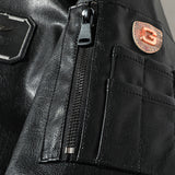 Two Tone Leather Jacket Winter Lamb Fur Collar Leather Jacket Cotton Padded Warm PU Leather Jacket for Men
