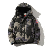 Camouflage Varsity Jacket Hooded Coat Cotton-Padded Jacket Thickened