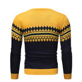 Fall Winter Men round Neck Slim Fit Contrast Color Pullover Knitwear Fashion Casual Bottoming Shirt Men Pullover Sweaters