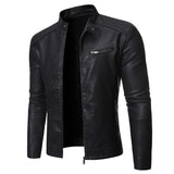Urban Leather Jacket Fall Winter Men 'S Motorcycle Jacket Stand-Up Collar All-Match Personality Men 'S Washed Leather Coat