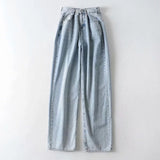 100 Cotton Jeans Women High Waist Loose and Slimming Wide Leg Daddy Pants Female Mop Trousers