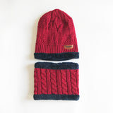 Toque Fall Winter Men Knitted Woolen Cap Fleece Padded Pullover