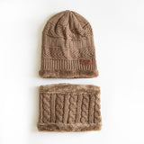 Toque Fall Winter Men Knitted Woolen Cap Fleece Padded Pullover