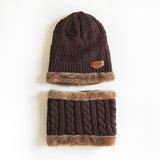 Toque Fall Winter Men Knitted Woolen Cap Fleece Padded Pullover