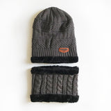 Toque Fall Winter Men Knitted Woolen Cap Fleece Padded Pullover