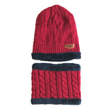 Toque Fall Winter Men Knitted Woolen Cap Fleece Padded Pullover