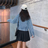 Denim Sparkle Jacket Spring and Autumn Denim Jacket Petite Top