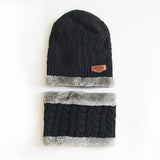 Toque Fall Winter Men Knitted Woolen Cap Fleece Padded Pullover