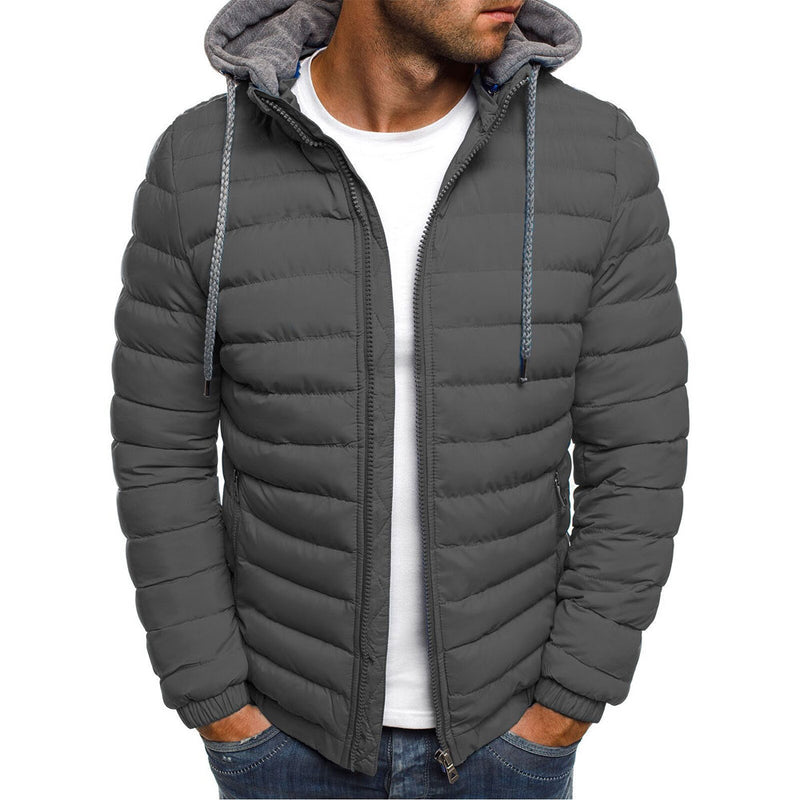 Big Men's Clothing Size Retro Sports Fall Winter Men Fashion Casual Hooded Cotton Coat with Solid Color Men Spring Trench Coat