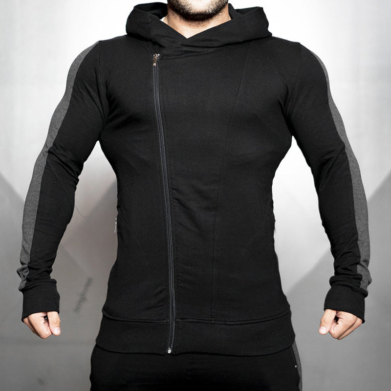 Gyms Fitness Men Sports Hoodie Bodybuilding Workout Jogging Men's Athletic Sweatshirts Sports Casual Men's Fashion Slim Outdoor Running Fitness Hooded Jacket
