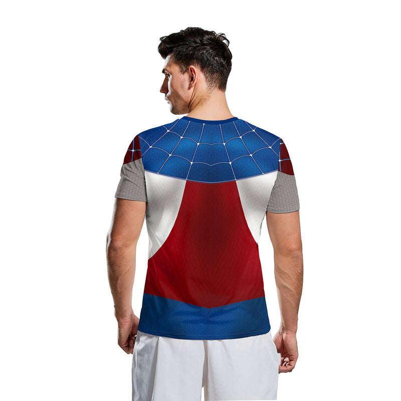 Captain America T Shirt 3D Digital Printing Short Sleeve T-shirt Spider Man