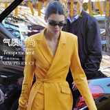 Women Pants Suit Uniform Designs Formal Style Office Lady Bussiness Attire Fall Winter Fashion Casual Yellow Suit Jacket Suit Trousers