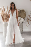 Bohemian Chic Wedding Dress Sexy Sleeveless Split Dress Midi Dress