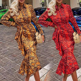 Kendall Jenner Wedding Guest Dress Long Sleeve Mid-Length Leopard Print