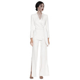 Women Pant Suit Uniform Designs Formal Style Office Lady Bussiness Attire High-End Business Suit White Waisted Small Blazer Wide Leg Trousers Two-Piece Suit