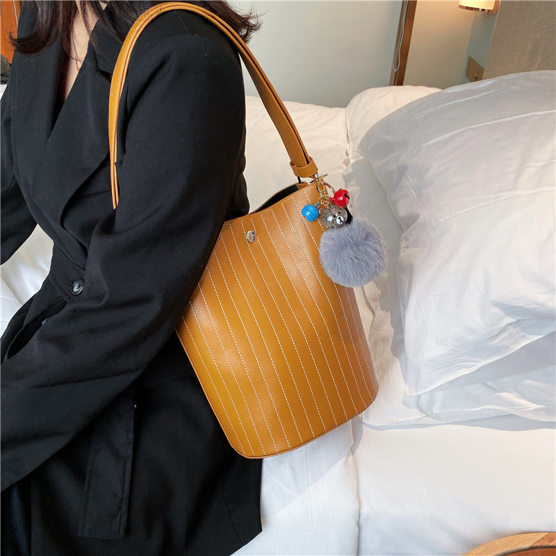 Women's Bucket Bag Broadband One-Shoulder Bag Crossbody Bag