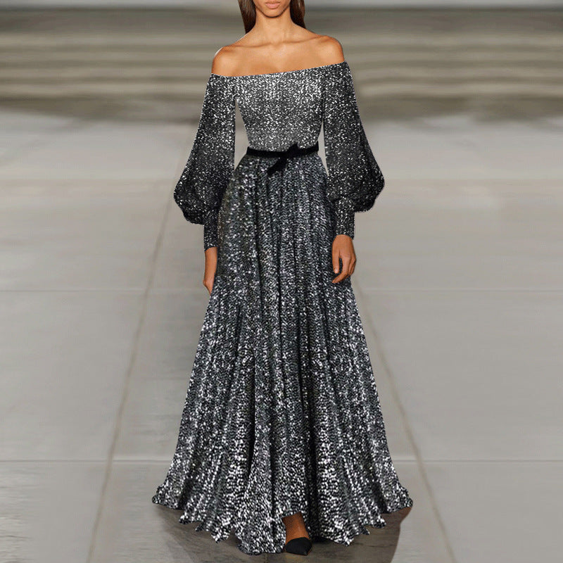 Bohemian Chic Wedding Dress Autumn Sexy off-Shoulder Dress Formal Dress