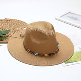 Fedora Hat Spring and Summer Straw Bell Jazz Top Hat Travel Vacation Sun-Proof Beach Hat