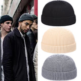 Toque Beanie Hat Men's Autumn and Winter Thermal Knitting Woolen Cap