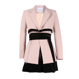 Women Pants Suit Uniform Designs Formal Style Office Lady Bussiness Attire Autumn Lace-up Waist Mid-Long Slim Two-Piece Set Fashion Suit