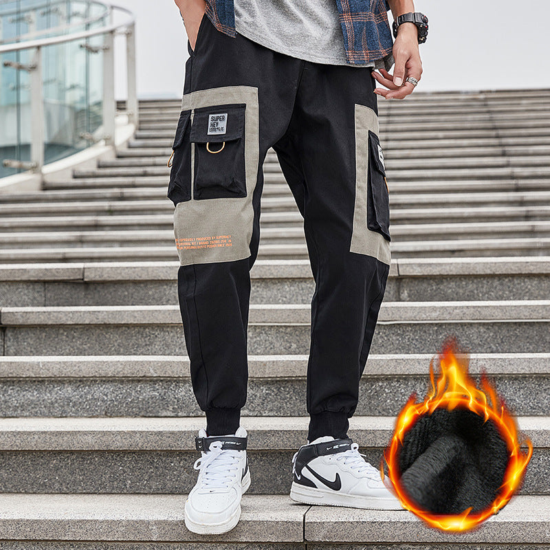 Winter plus Size Retro Sports Loose Casual Pants plus Thick Pants Men's Cargo Pant