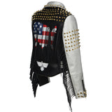 Graffiti PU Leather Jacket Punk Fashion Graffiti Rivet Biker's Leather Jacket