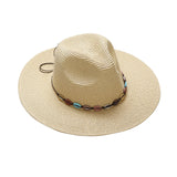 Fedora Hat Spring and Summer Straw Bell Jazz Top Hat Travel Vacation Sun-Proof Beach Hat