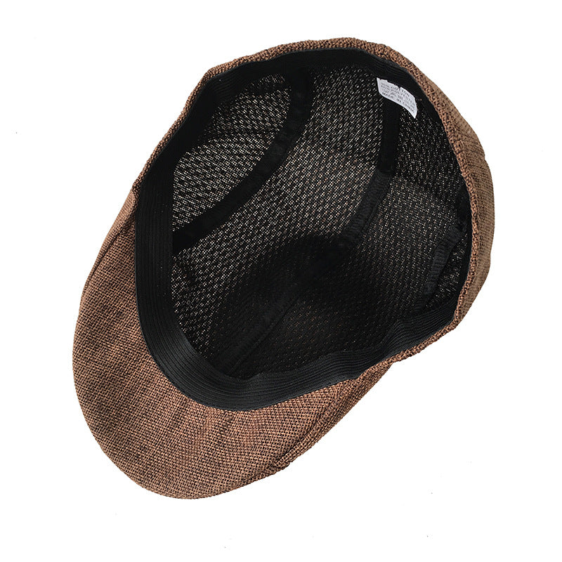 Beret Hat Spring and Autumn British Retro Linen Peaked Cap Beret