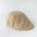 Beret Hat Spring and Autumn British Retro Linen Peaked Cap Beret