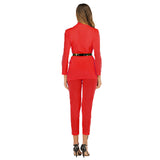 Women Pant Suit Uniform Designs Formal Style Office Lady Bussiness Attire Spring Long-Sleeve Suit Solid Color Suit Two-Piece Set
