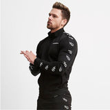 Gyms Fitness Men Sports Hoodie Bodybuilding Workout Jogging Men's Athletic Sweatshirts Sports Fitness Men's Long-Sleeved Printed Sweater Fall/Winter Slim Casual Jacket