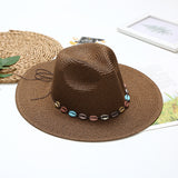 Fedora Hat Spring and Summer Straw Bell Jazz Top Hat Travel Vacation Sun-Proof Beach Hat