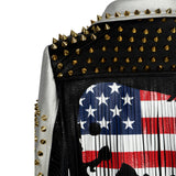Graffiti PU Leather Jacket Punk Fashion Graffiti Rivet Biker's Leather Jacket
