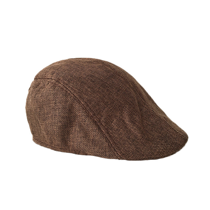 Beret Hat Spring and Autumn British Retro Linen Peaked Cap Beret