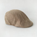 Beret Hat Spring and Autumn British Retro Linen Peaked Cap Beret